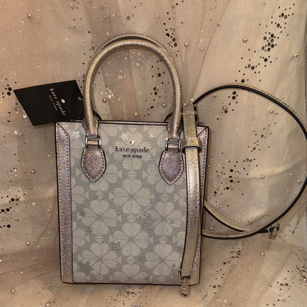 Kate Spade SF Mini Tote (Spade Flower Platinum)